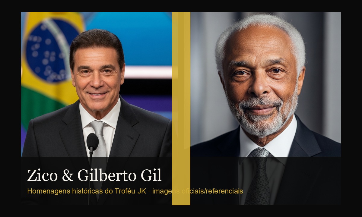 Zico e Gilberto Gil — homenagens históricas do Troféu JK em edições distintas